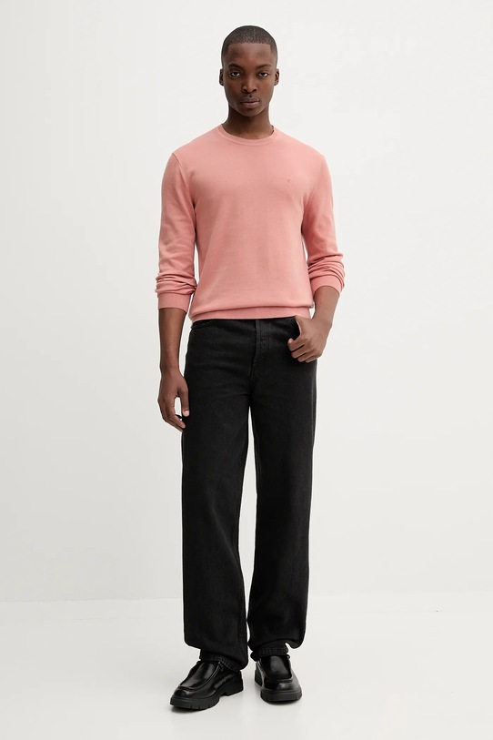 Calvin Klein sweter bawełniany LV040BM343 pomarańczowy SS25