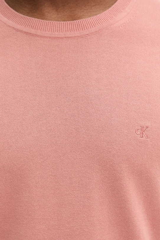 Calvin Klein sweter bawełniany LV040BM343 pomarańczowy