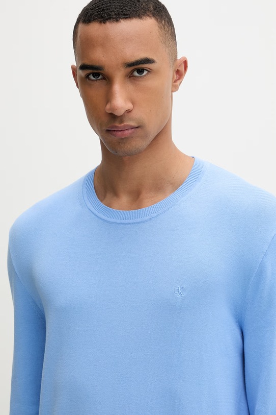 Calvin Klein πουλόβερ Ανδρικό βαμβακερό μπλε LV040BM343