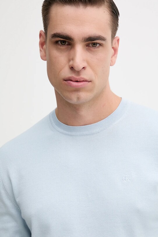 Calvin Klein sweter bawełniany niebieski LV040BM343