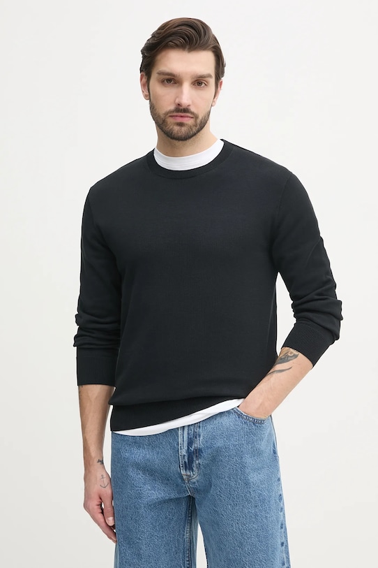 Calvin Klein sweter bawełniany bawełna czarny LV040BM343