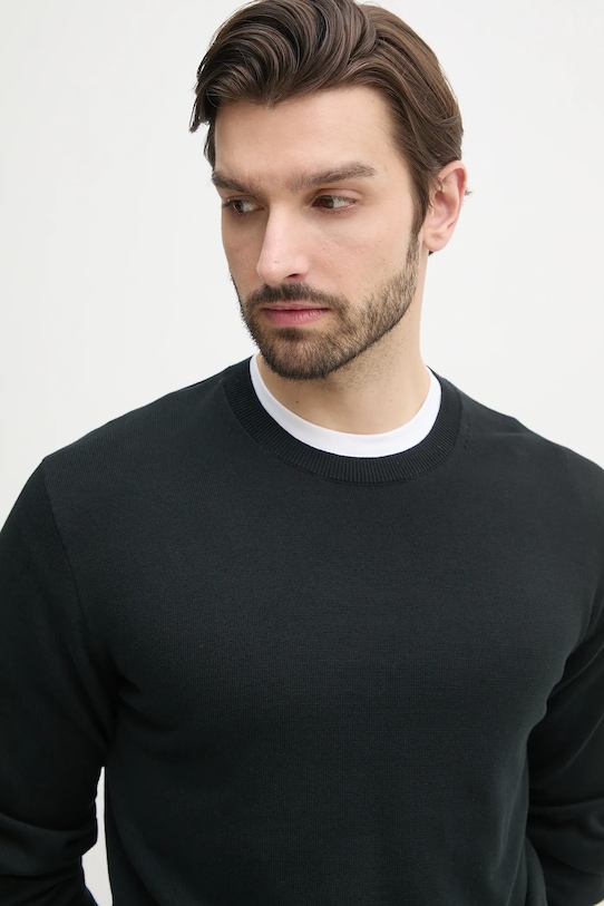 Calvin Klein sweter bawełniany czarny LV040BM343