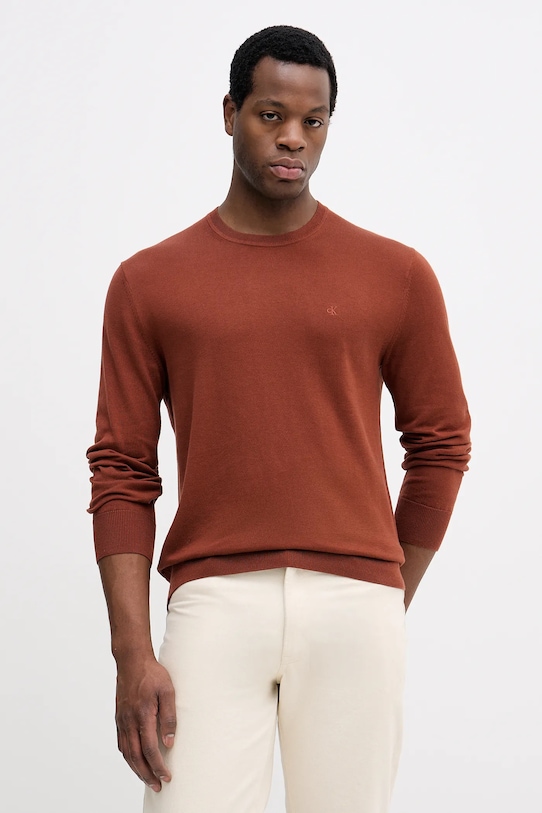 Calvin Klein sweter bawełniany bawełna pomarańczowy LV040BM343