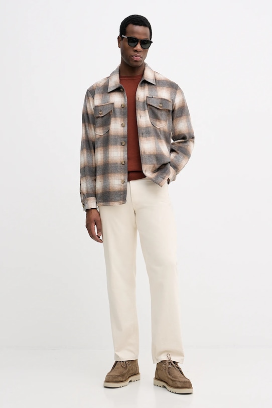 Calvin Klein sweter bawełniany LV040BM343 pomarańczowy AW25