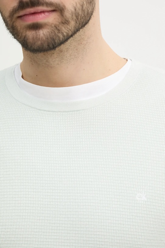 Calvin Klein sweter K10K114080 turkusowy