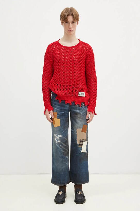 Andersson Bell jumper Damaged Boatneck atb1240u red