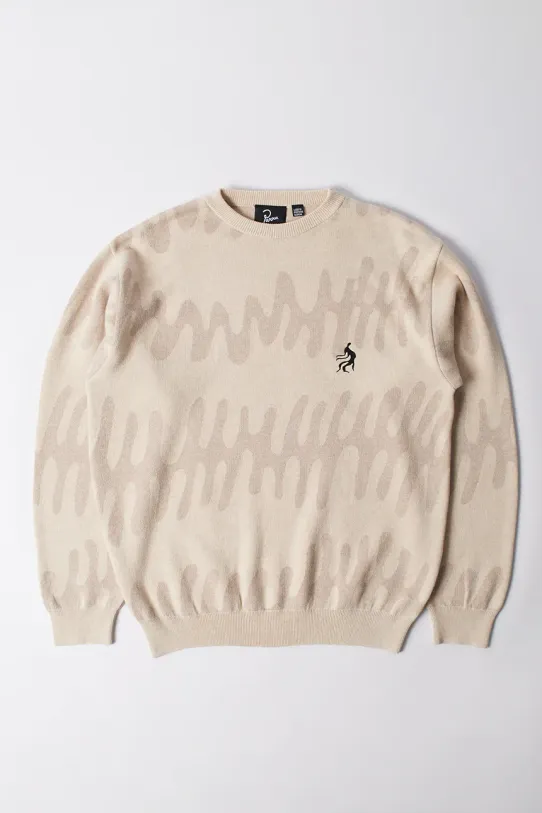 by Parra woolen jumper Static stalker fine-knit beige 53117.