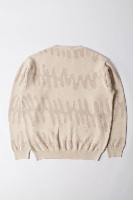 by Parra sweter wełniany Static stalker 53117. beżowy SS25