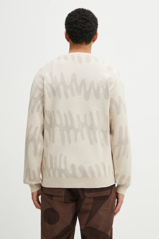 Clothing by Parra woolen jumper Static stalker 53117. beige