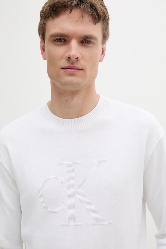 Calvin Klein Jeans sweter bawełniany beżowy J30J327278