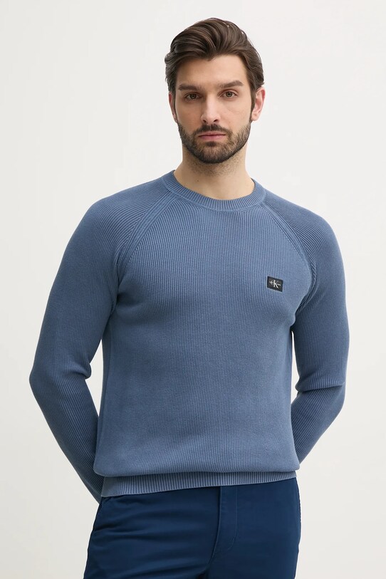 Calvin Klein Jeans sweter bawełniany bawełna niebieski J30J327281