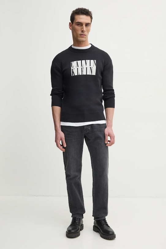 Бавовняний светр Calvin Klein Jeans J30J327280 чорний SS25