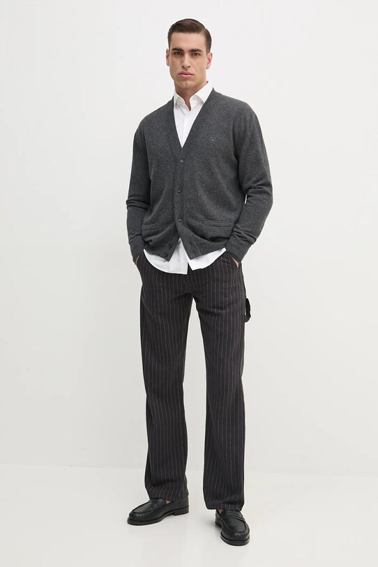 Bally cardigan din cașmir MKN04Q gri SS25