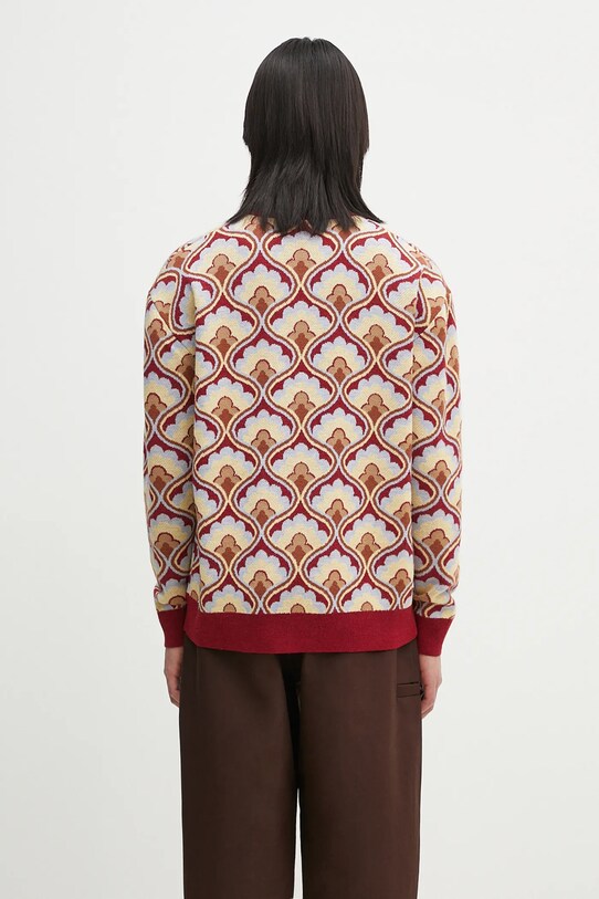 Îmbrăcăminte Drôle de Monsieur cardigan din lână Le Cardigan Tapisserie G.CA134.WO021.RD burgundia