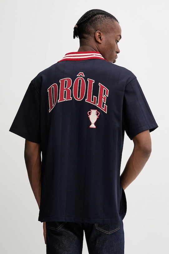 Odzież Drôle de Monsieur koszula La Chemise Drule Sport G.SH221.PL160.NY granatowy