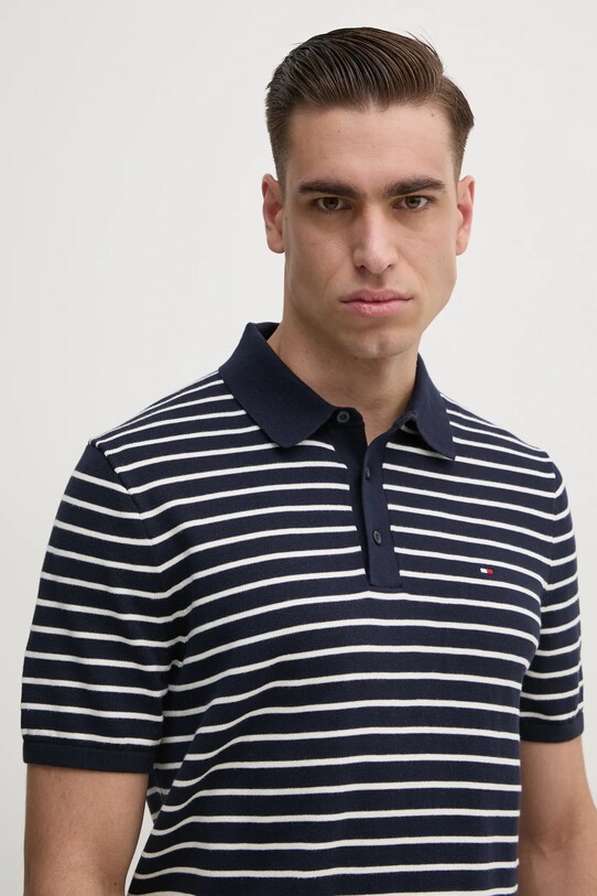 Bavlněné polo tričko Tommy Hilfiger regular námořnická modř MW0MW37396