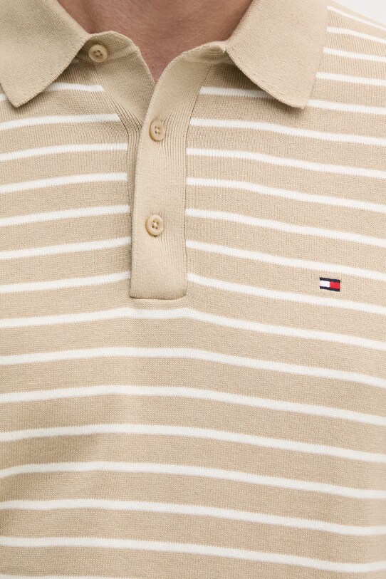 Tommy Hilfiger polo bawełniane MW0MW37396 beżowy
