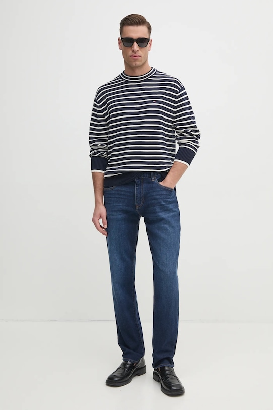 Bavlnený sveter Tommy Hilfiger MW0MW38944 tmavomodrá SS25