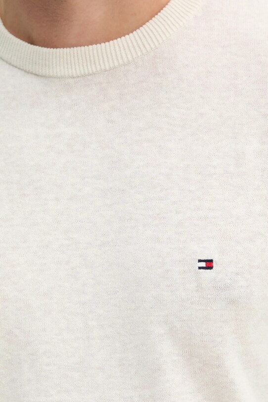 Πουλόβερ από λινό μείγμα Tommy Hilfiger MW0MW38603 μπεζ