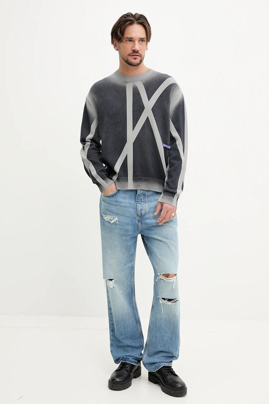A-COLD-WALL* sweter bawełniany ACWMK196 szary SS25