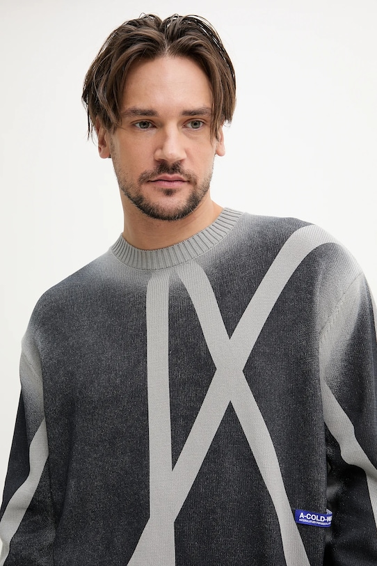 A-COLD-WALL* sweter bawełniany szary ACWMK196