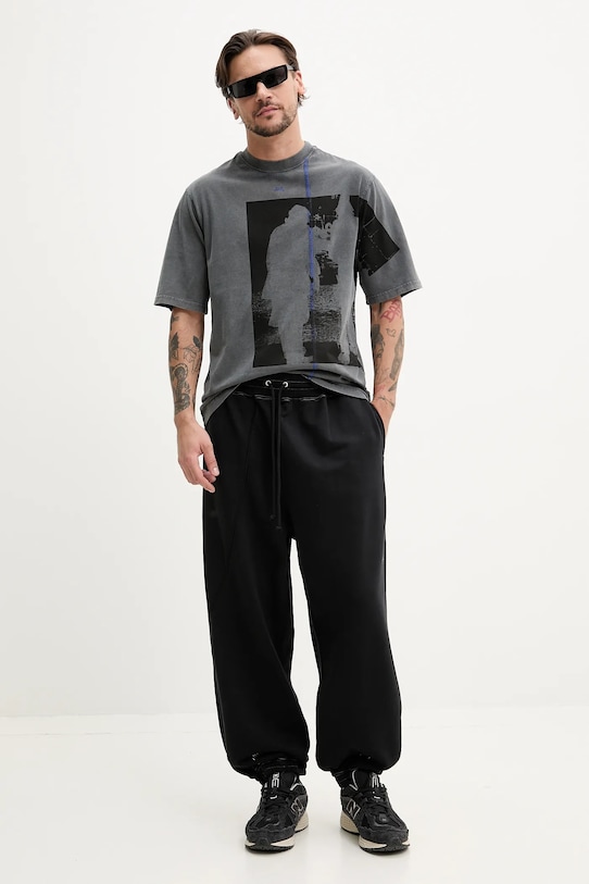 A-COLD-WALL* spodnie dresowe bawełniane ACWMB291 czarny SS25