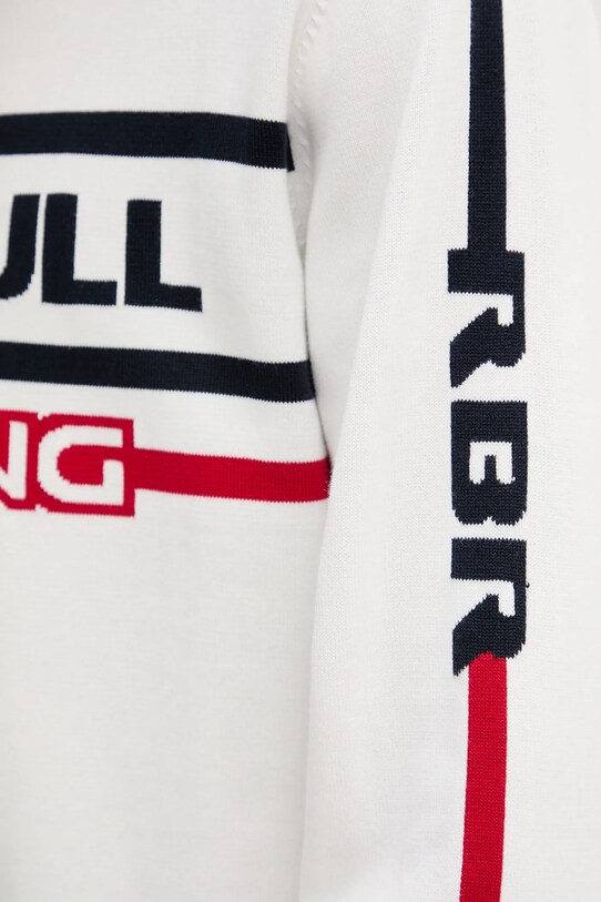 Bavlněný svetr Red Bull Racing x Pepe Jeans KNITTED MOTO CREW RM700011 béžová