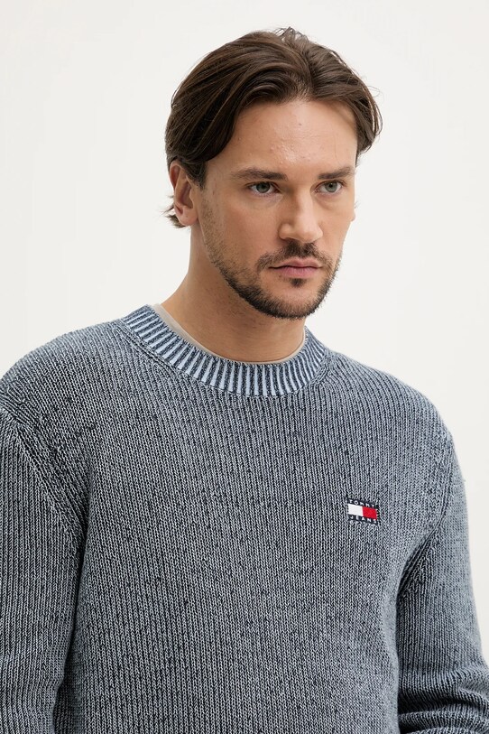 Βαμβακερό πουλόβερ Tommy Jeans σκούρο μπλε DM0DM20923