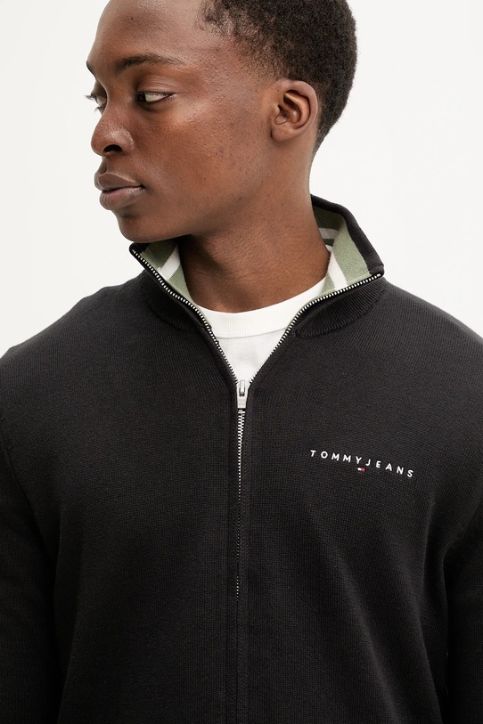 Bavlněný kardigan Tommy Jeans černá DM0DM21301