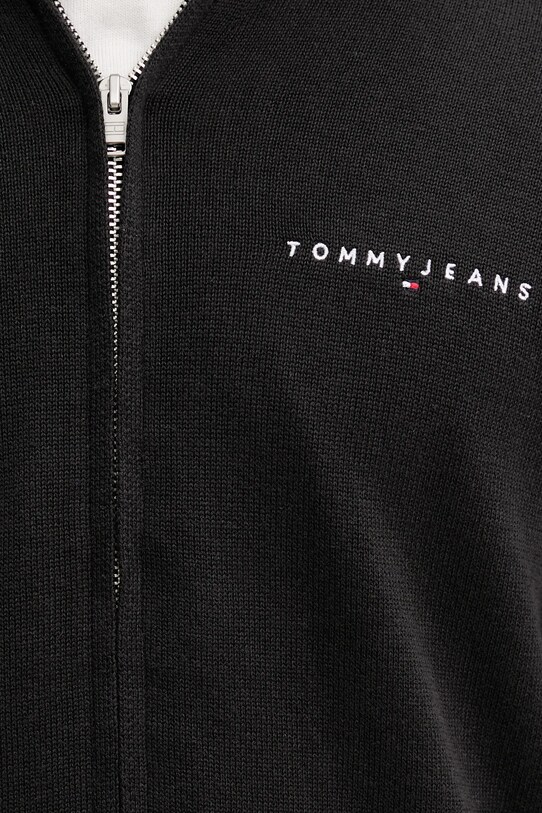 Βαμβακερή ζακέτα Tommy Jeans DM0DM21301 μαύρο