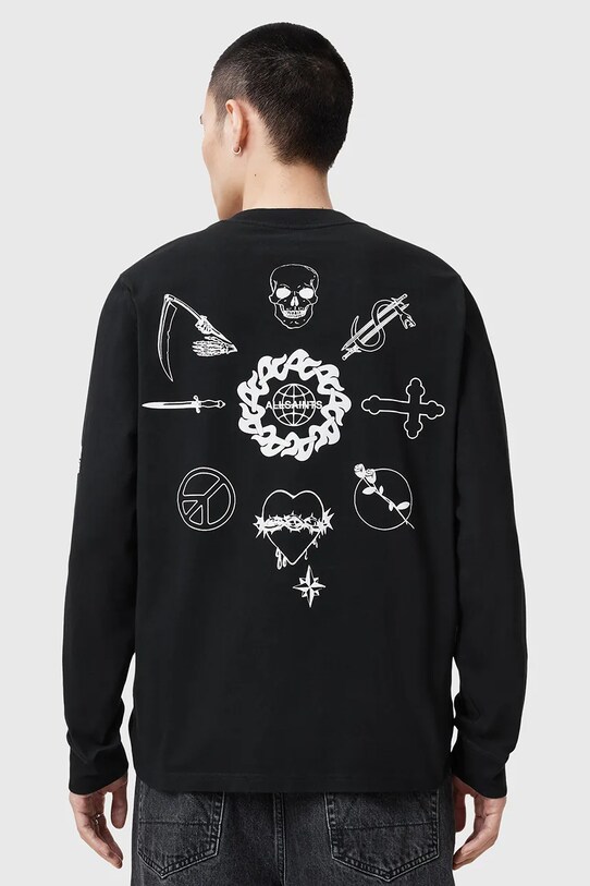 Хлопковая кофта AllSaints ORBITAL M021PC чёрный