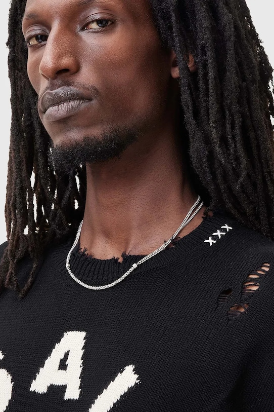 Pamučni pulover AllSaints DIAGEO M025KC crna SS25