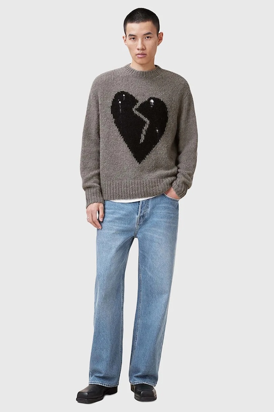 AllSaints maglione in lana LUVHEART M001KC grigio