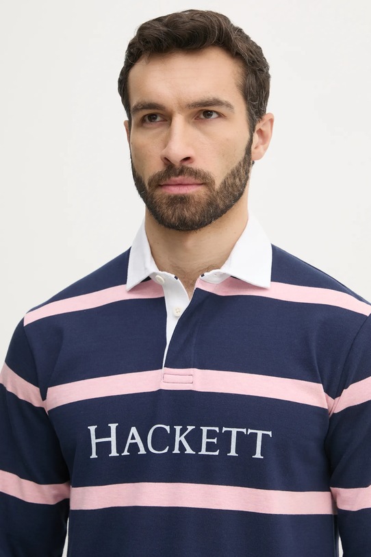 Hackett London longsleeve bawełniany granatowy HM570848