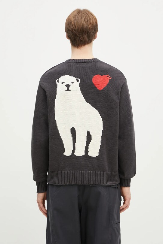 Clothing Human Made cotton jumper Lowgauge Knit Sweater HM29CS001 gray