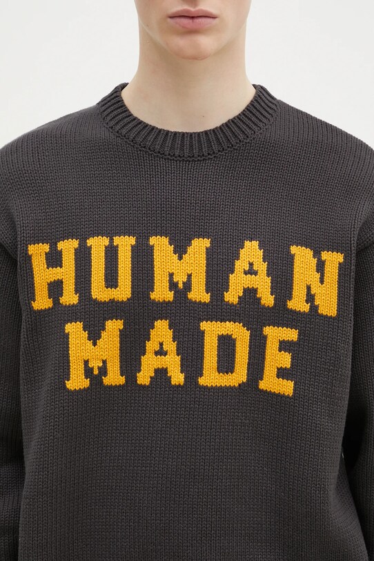 Human Made cotton jumper Lowgauge Knit Sweater gray HM29CS001