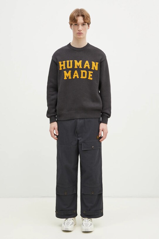 Human Made cotton jumper Lowgauge Knit Sweater HM29CS001 gray