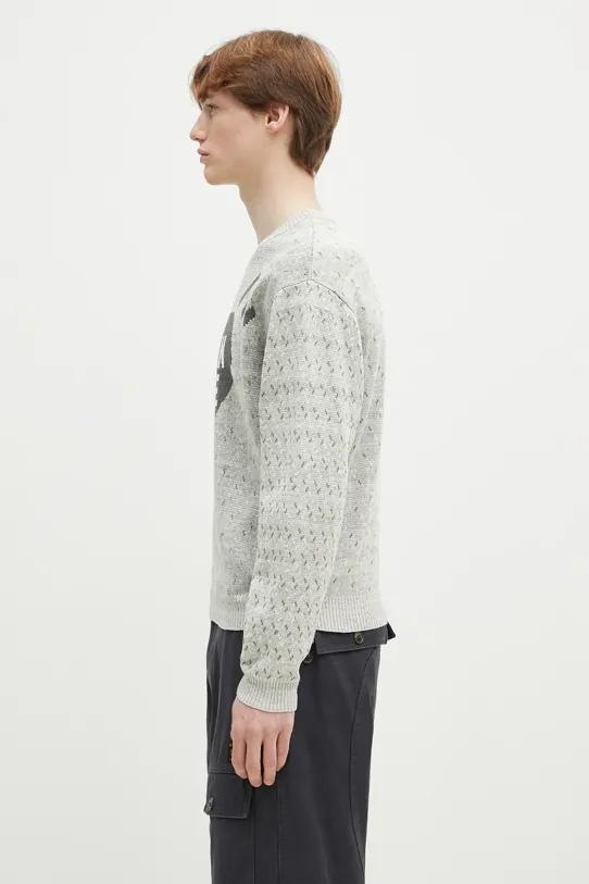 Пуловер с лен Human Made Heart Knit Sweater HM29CS002 сив SS25