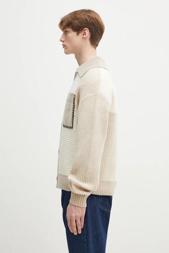 Axel Arigato woolen cardigan Franco Patch Cardigan A3066002 beige SS25