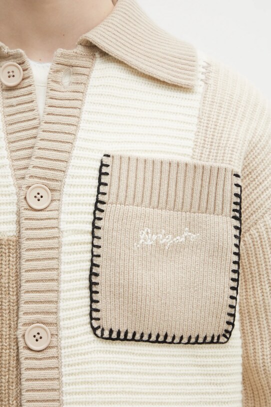Axel Arigato woolen cardigan Franco Patch Cardigan A3066002 beige