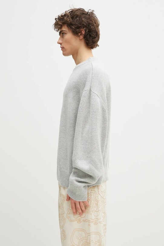 Svetr z vlněné směsi MKI MIYUKI ZOKU Mohair Blend Knit Crew MOHAIR.BLEND.KNIT.CREW. šedá SS25