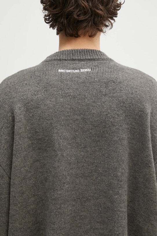 MKI MIYUKI ZOKU maglione in misto lana Mohair Blend Knit Crew grigio MOHAIR.BLEND.KNIT.CR.BR