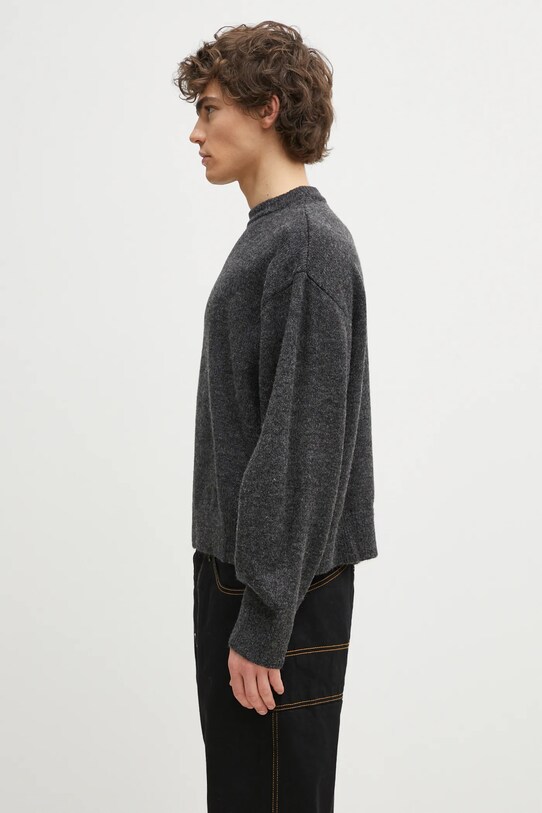 MKI MIYUKI ZOKU sweter z domieszką wełny Mohair Blend Knit Crew MOHAIR.BLEND.KNIT.CR.BL czarny SS25