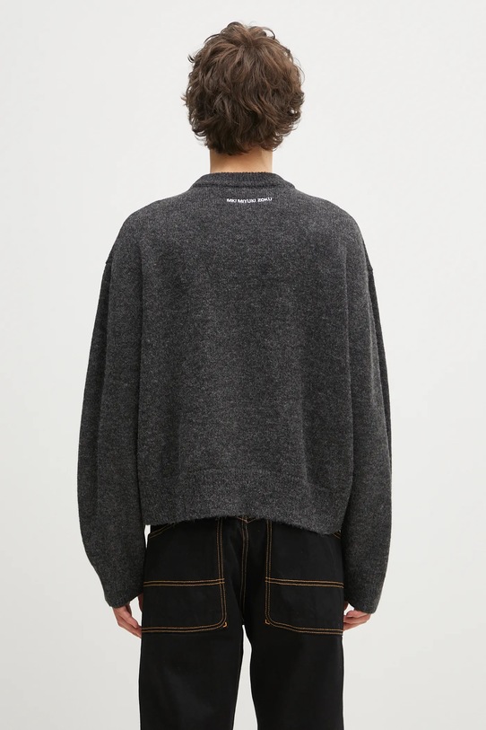 Odzież MKI MIYUKI ZOKU sweter z domieszką wełny Mohair Blend Knit Crew MOHAIR.BLEND.KNIT.CR.BL czarny