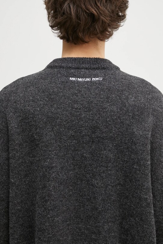 MKI MIYUKI ZOKU sweter z domieszką wełny Mohair Blend Knit Crew czarny MOHAIR.BLEND.KNIT.CR.BL