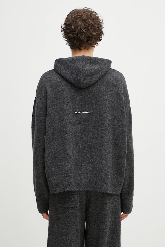 Oblečení Svetr z vlněné směsi MKI MIYUKI ZOKU Mohair Blend Knit Hoody MOHAIR.BLEND.KNIT.HO.BL šedá