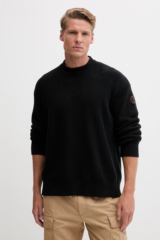 Napapijri pulóver D-Rignano sima fekete NP0A4INQ9411