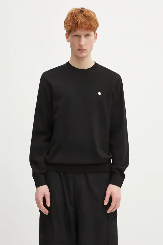 Хлопковый свитер Madison Sweater гладкий чёрный I030033.0D2XX