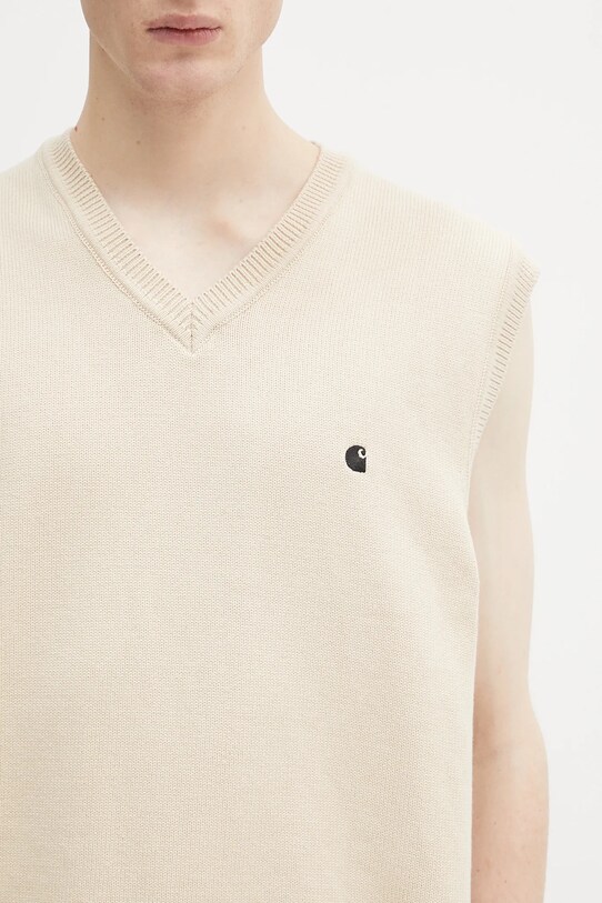 Carhartt WIP kamizelka bawełniana Madison Vest Sweater beżowy I033036.2NQXX
