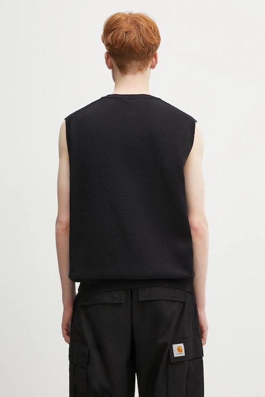 Odzież Carhartt WIP sweter bawełniany Madison Vest Sweater I033036.0D2XX czarny